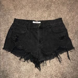 Hollister Hi-Rise Black Jean Shorts